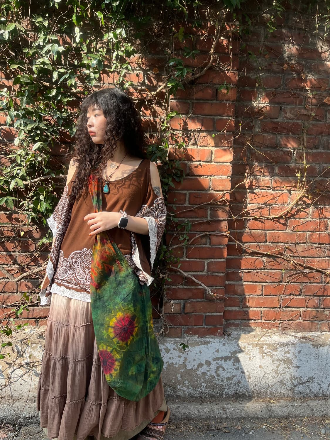 무지개 히피 타이다이 크로스백 상품이미지2