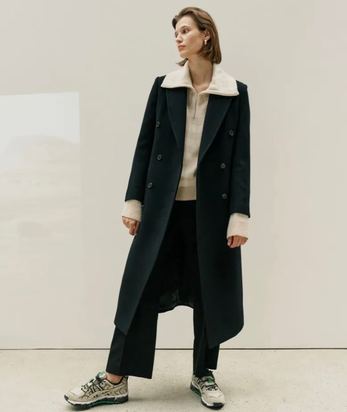  엔오르 베이직 더블 코트 BASIC DOUBLE COAT - BLACK 상품이미지1