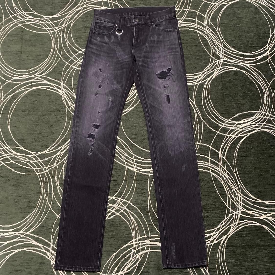 Roen skull crush black denim pants 상품이미지1