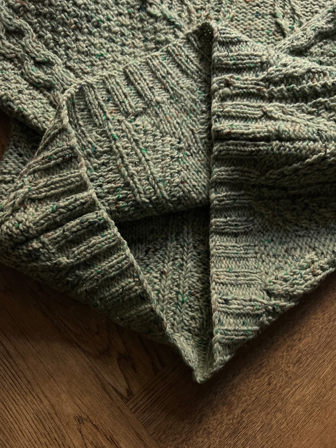 [M]90's 아일랜드제 핸드메이드 보카시 피셔맨 스웨터 상품이미지7