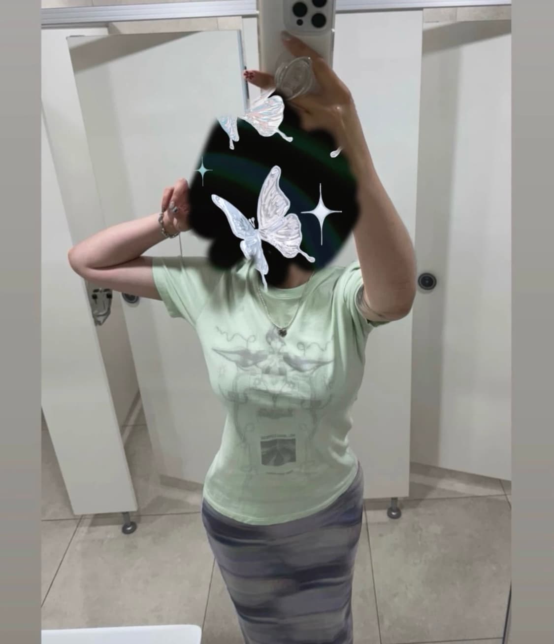 29cm 구매 ) 하이스쿨디스코 퍼플 롱 메쉬 스커트 1회착 상품이미지4