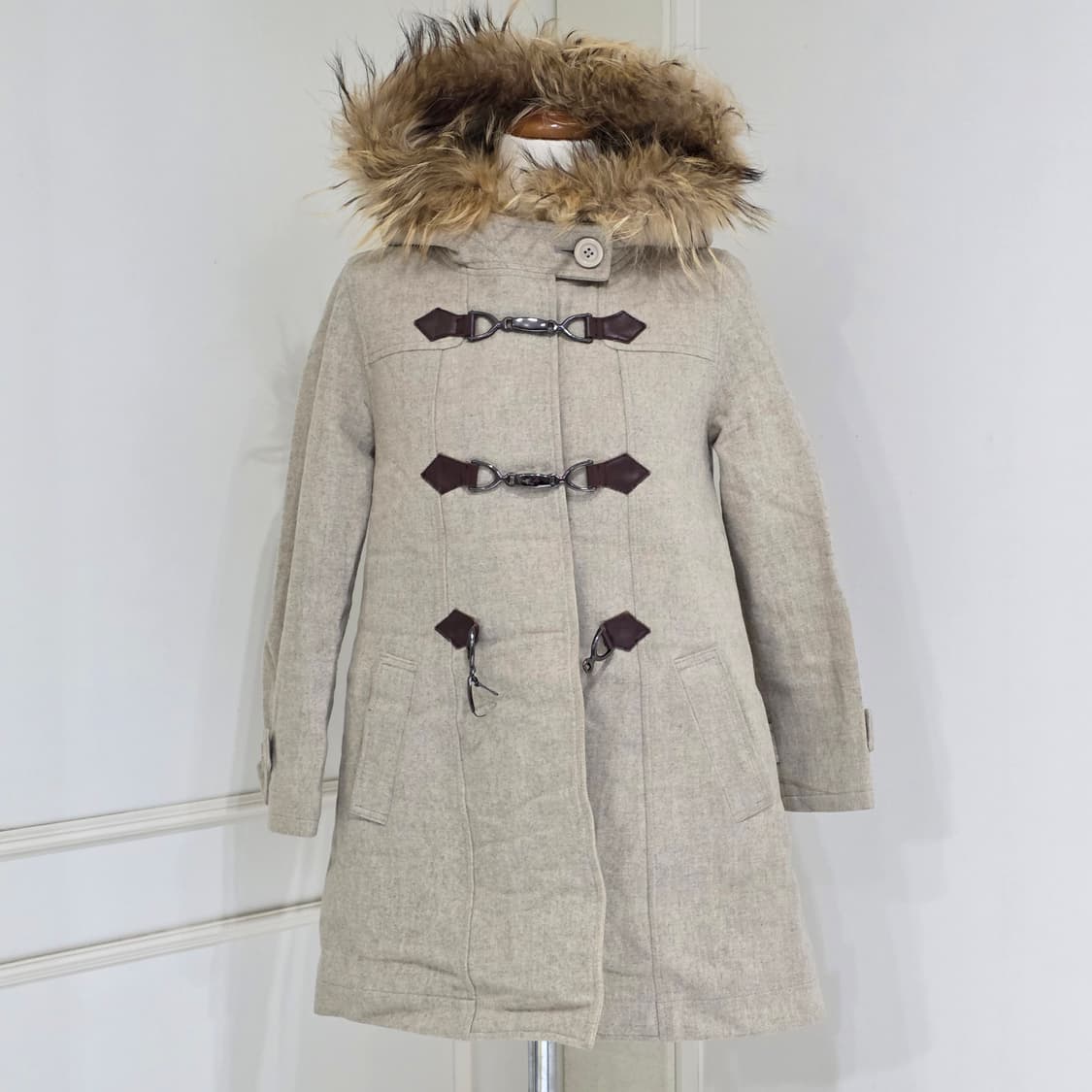 일본빈티지)하구미모리걸st 로맨틱 겨울 오트밀 후드퍼 떡볶이 코스 상품이미지4