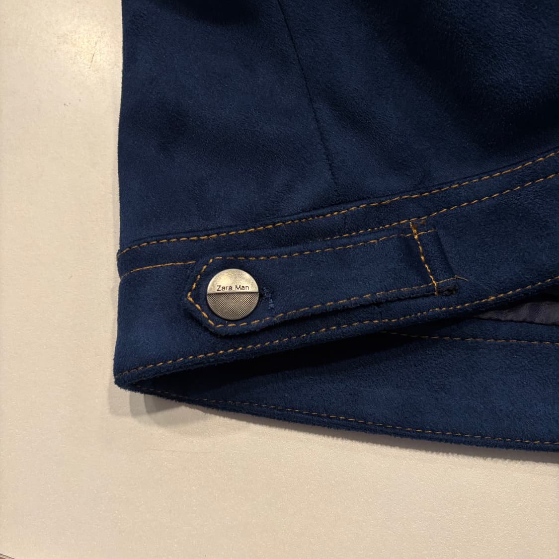 [L] 자라 스웨이드 트러커 자켓 블루 D378 상품이미지7