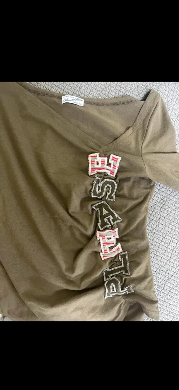 플리즈노팔로우 7부 카키 상품이미지2