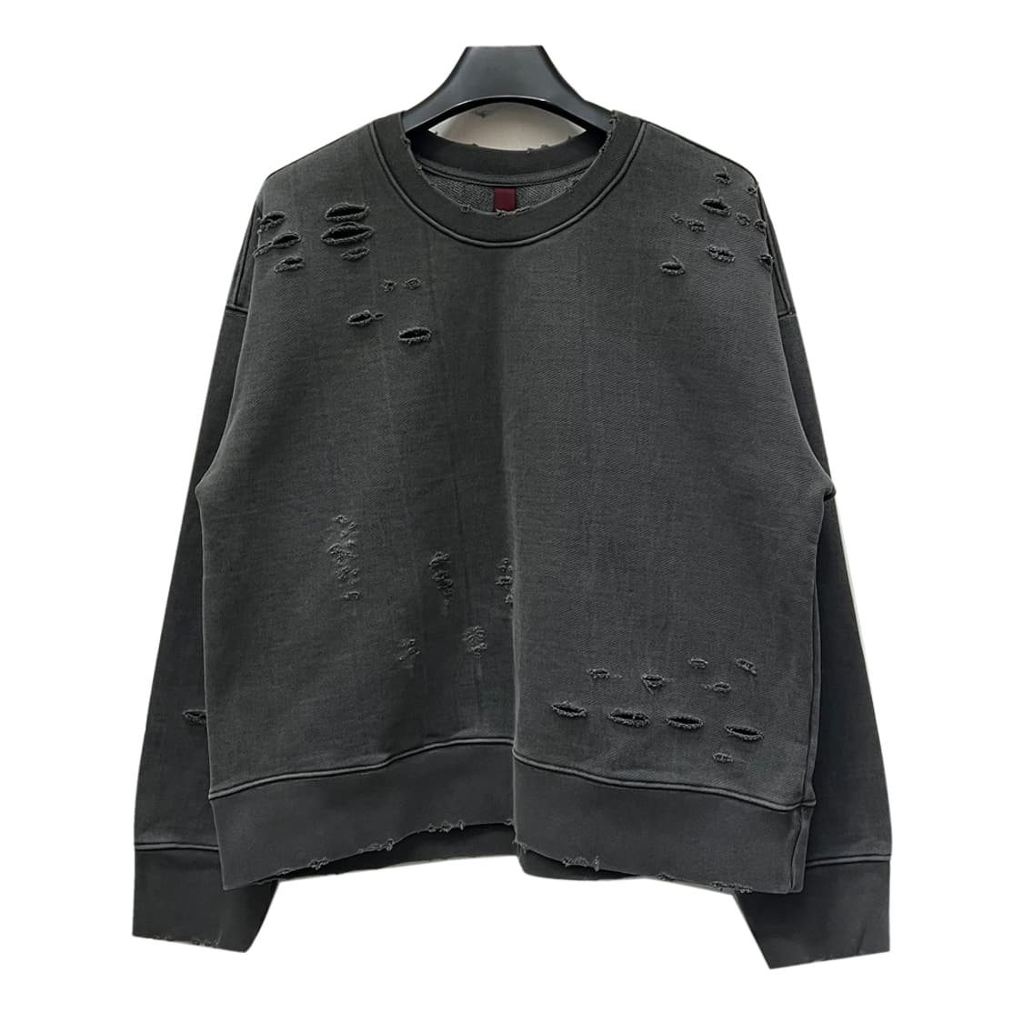 어텐션로우 디스트로이드 워싱 피그먼트 맨투맨 0사이즈 상품이미지1