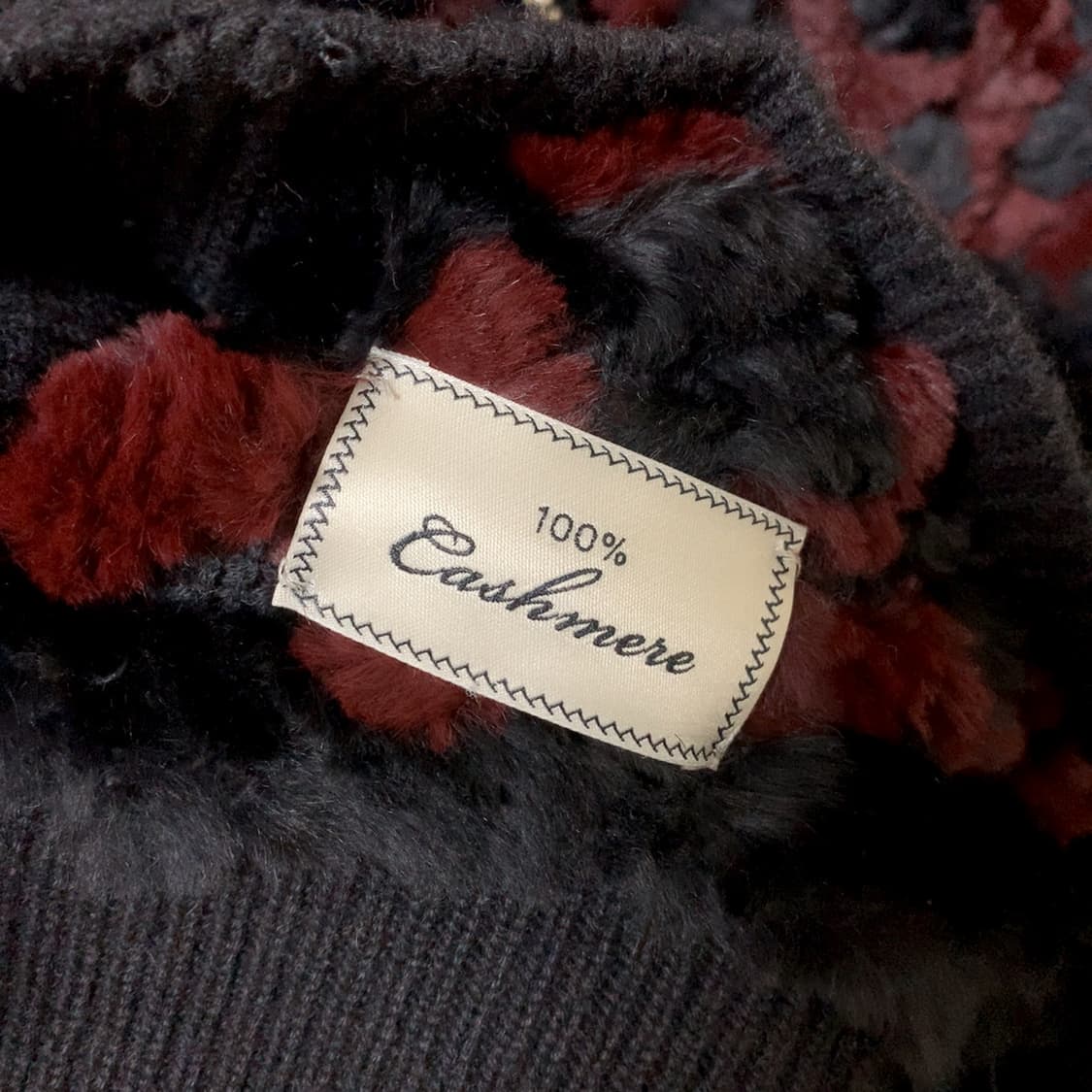 Roberto italy 레드 블랙 퍼 자켓 니트 집업 로베르토 이태리 상품이미지3