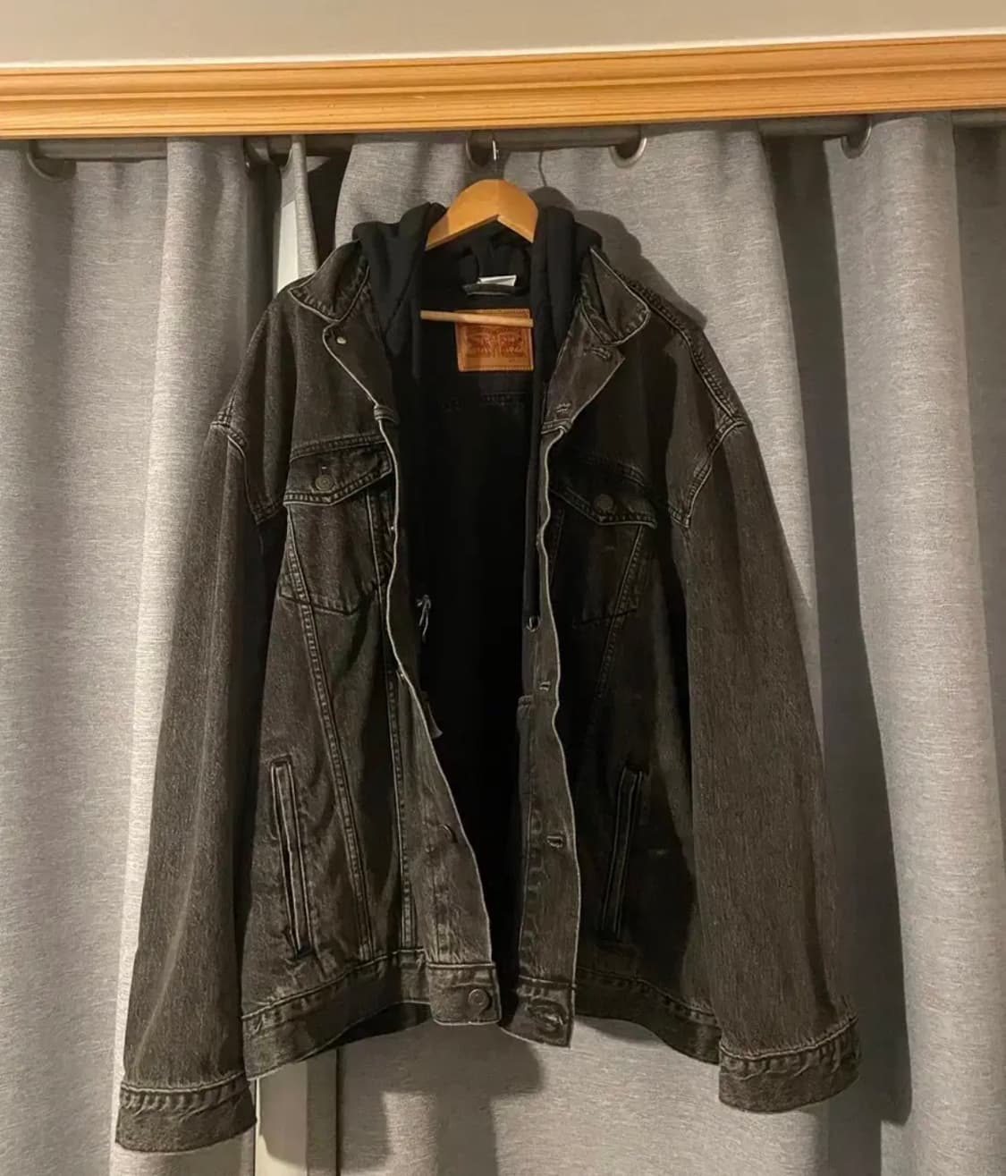 베트멍 리바이스 17ss 흑청 후드데님 자켓 상품이미지1