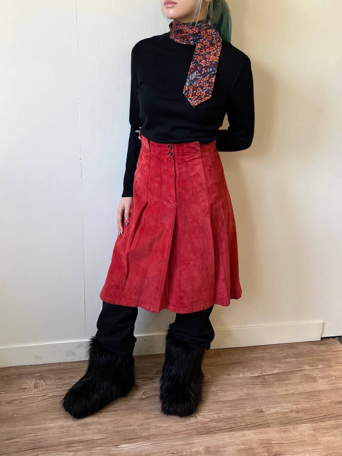 A/T 피그 스킨 핀턱 스커트 상품이미지6