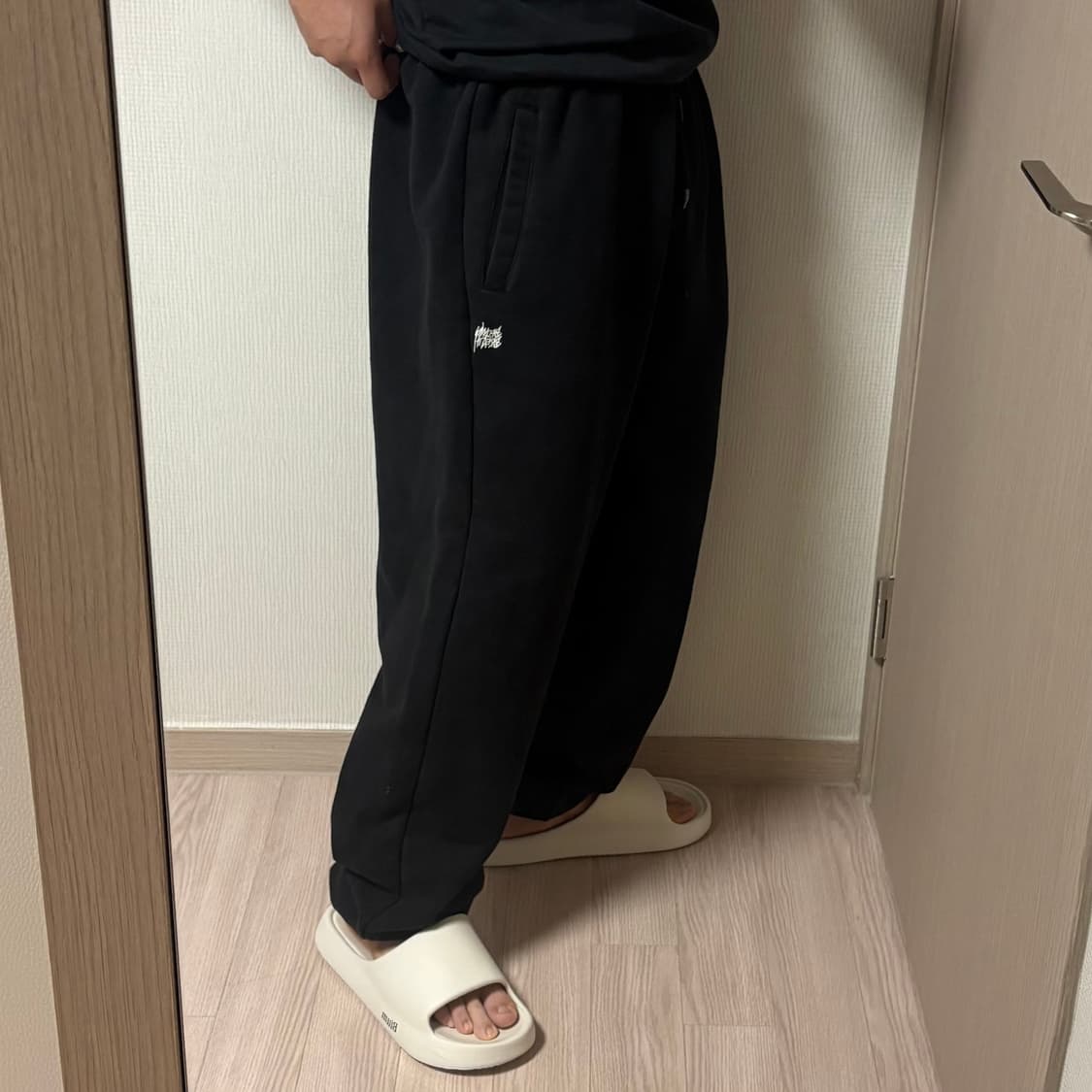 정품 브라운브레스 와이드 블랙 조거팬츠 밴딩 바지 스웻팬츠 상품이미지2