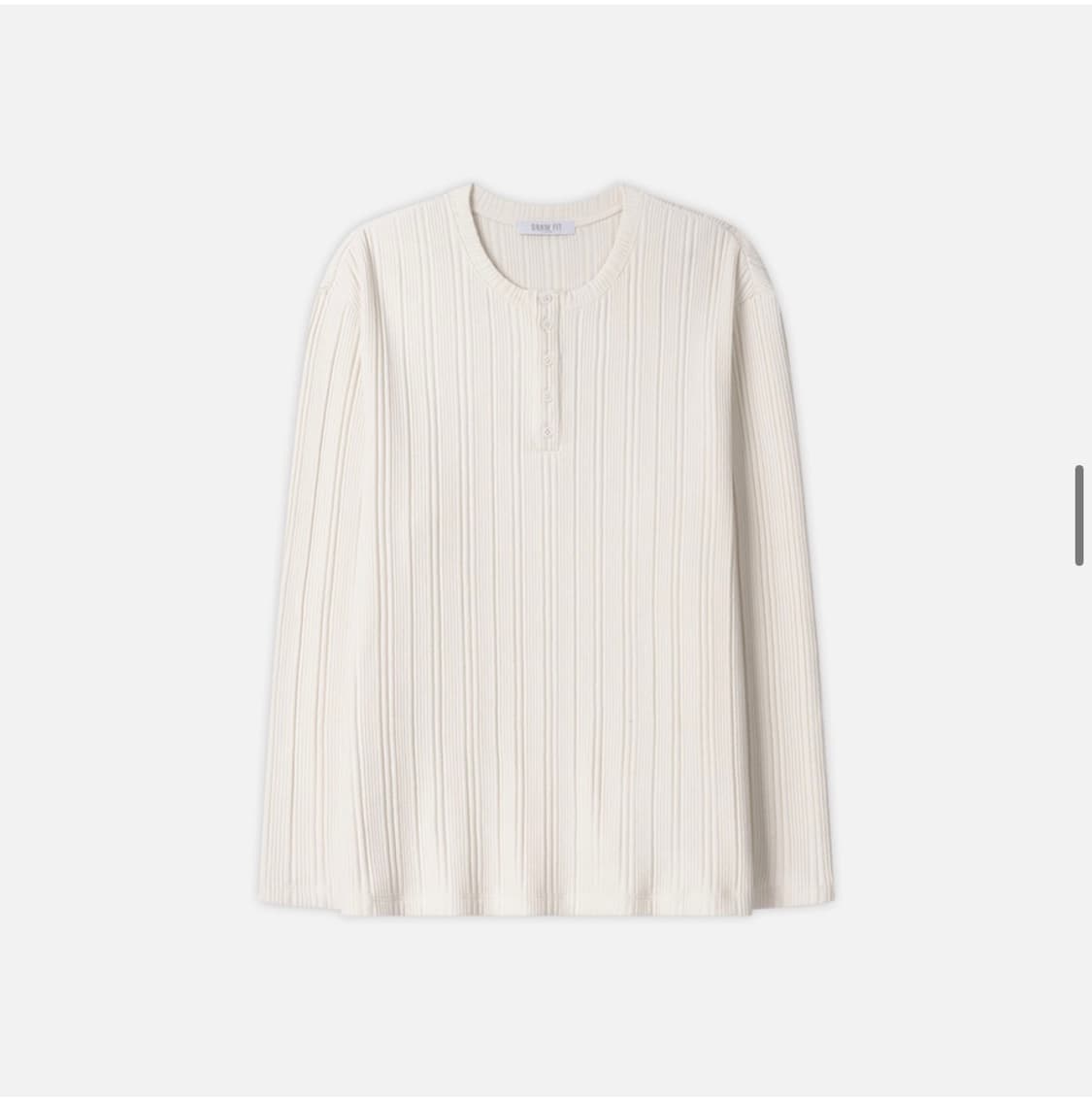 (XL) 드로우핏 리브드 헨리넥 티셔츠 [IVORY] 판매 상품이미지7