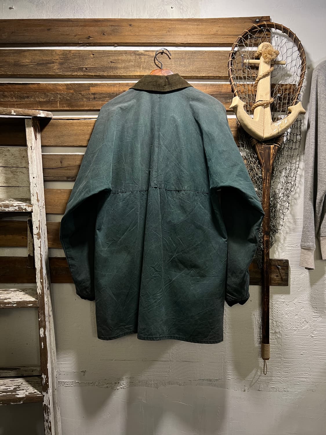 [M]90's Made in England 체크 라이닝 왁스드 헌팅 자켓 상품이미지8