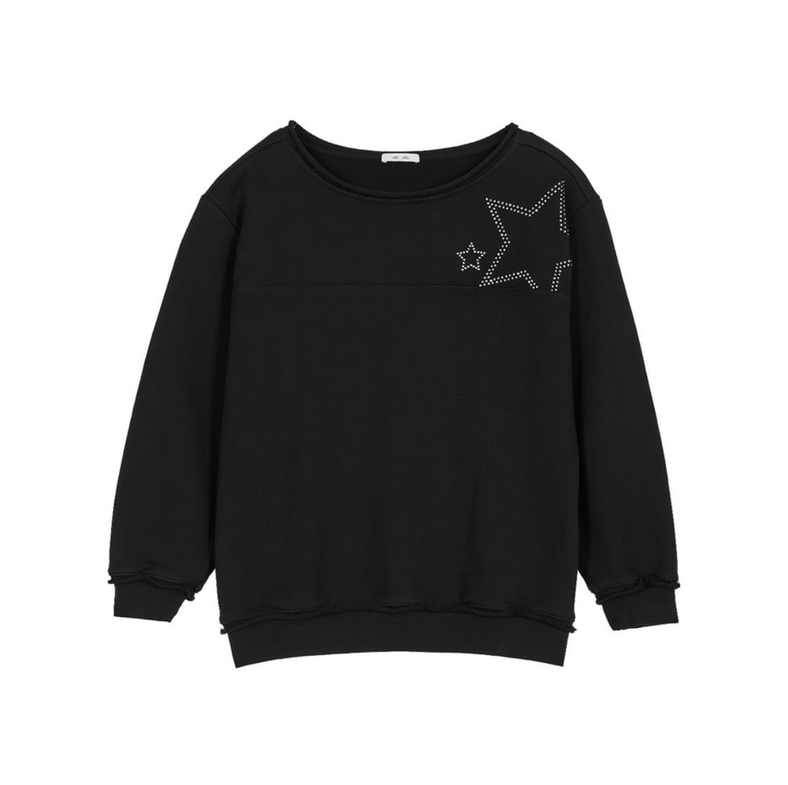 [알키아카] 스타 오픈숄더 맨투맨 (Black/OS) 상품이미지1