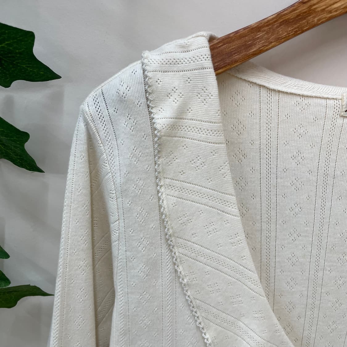 히메갸루 여리 아이보리 플라워 자수 프릴 가디건 상품이미지4