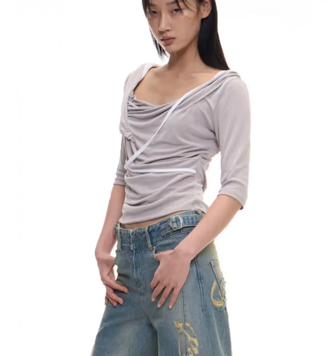 [새상품] 2000아카이브스 CERETTI DRAPED TOP 상품이미지1