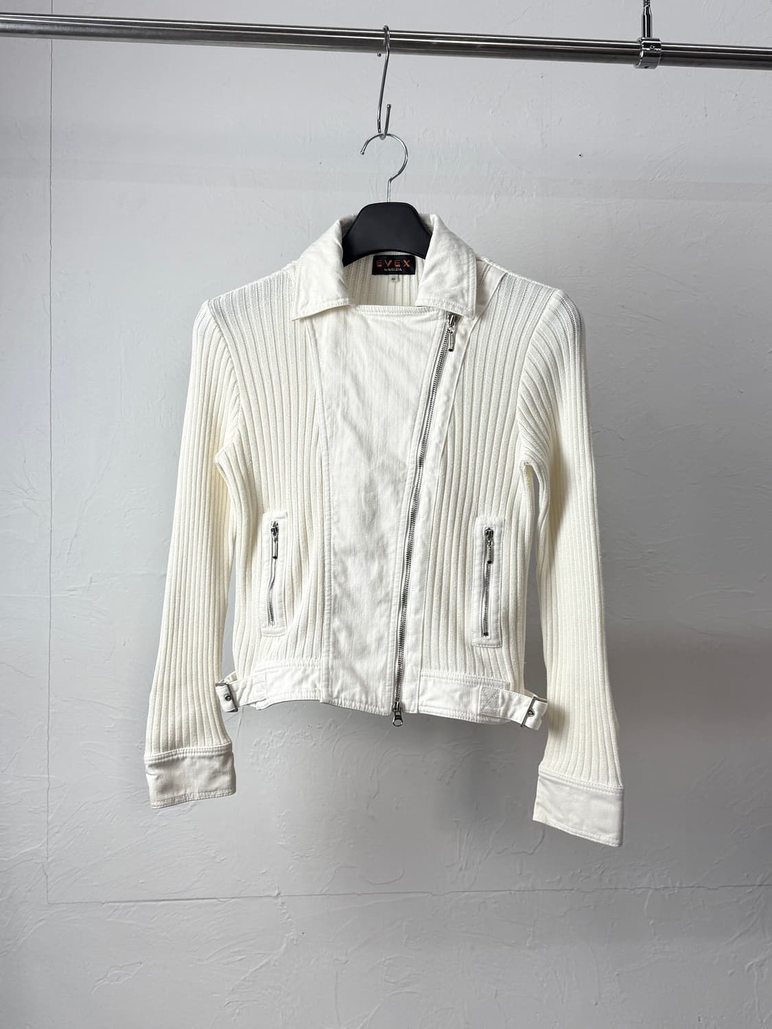 Evex 비대칭 투웨이 니트 자켓 상품이미지1