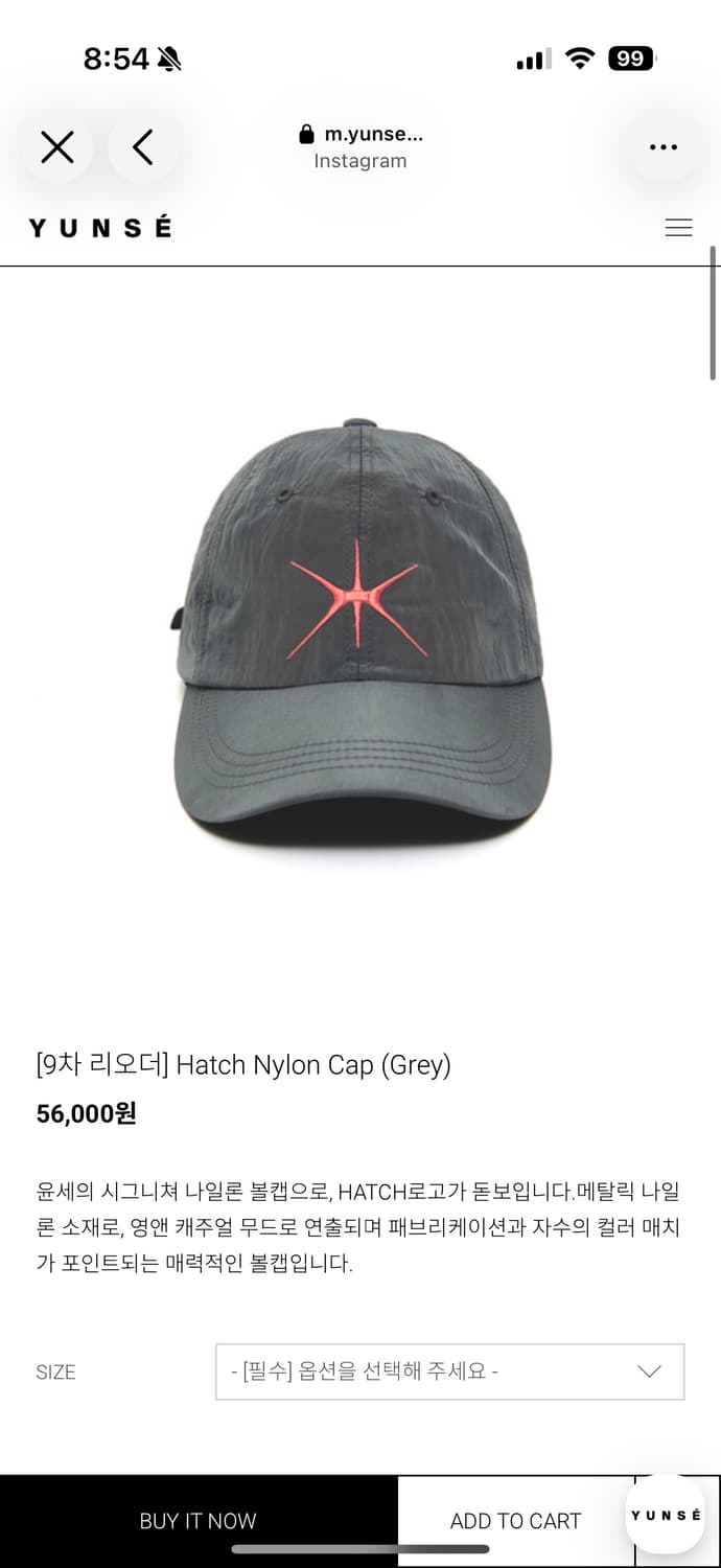 yunse 나일론 캡 상품이미지1