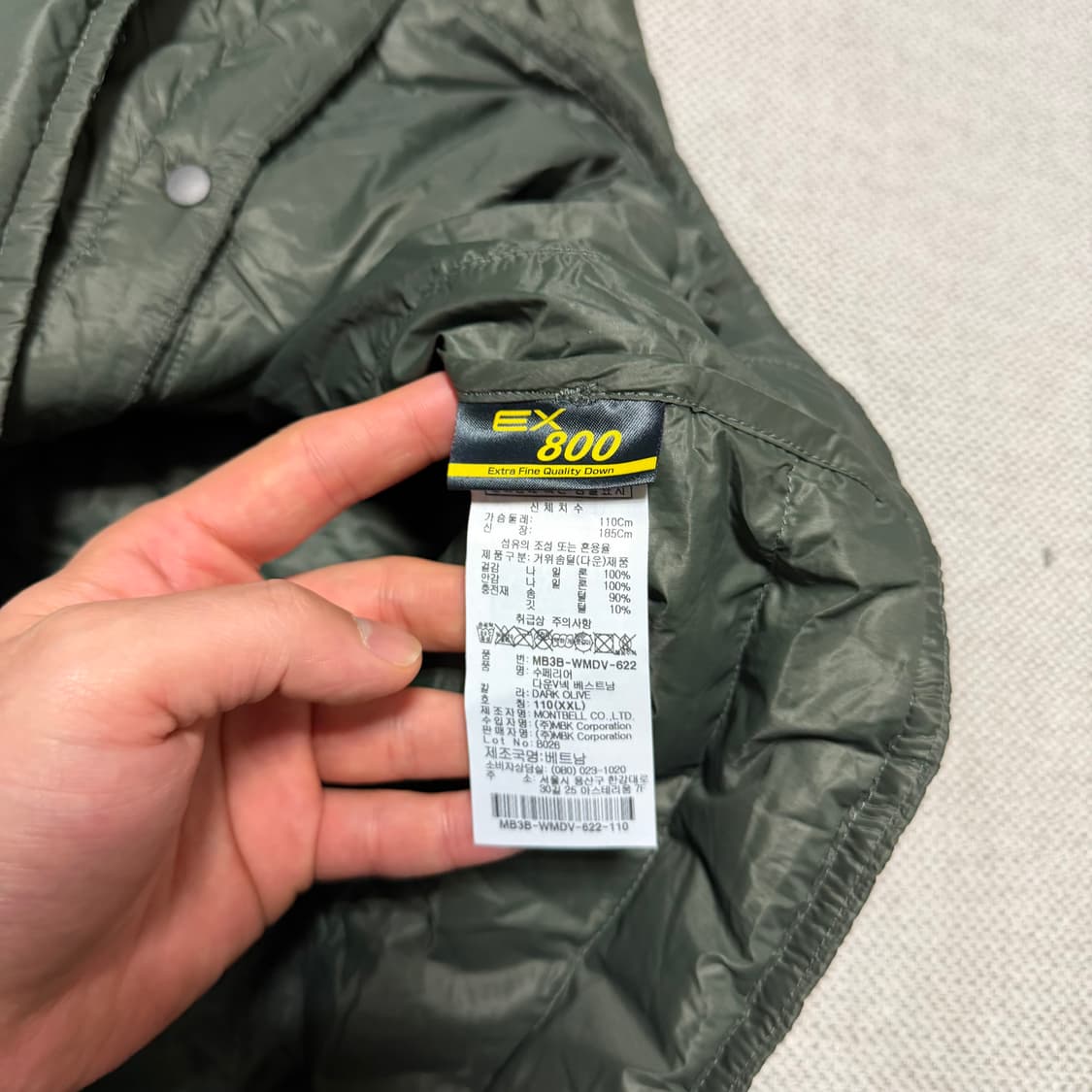 몽벨 EX800 수페리어 경량 패딩조끼 상품이미지3