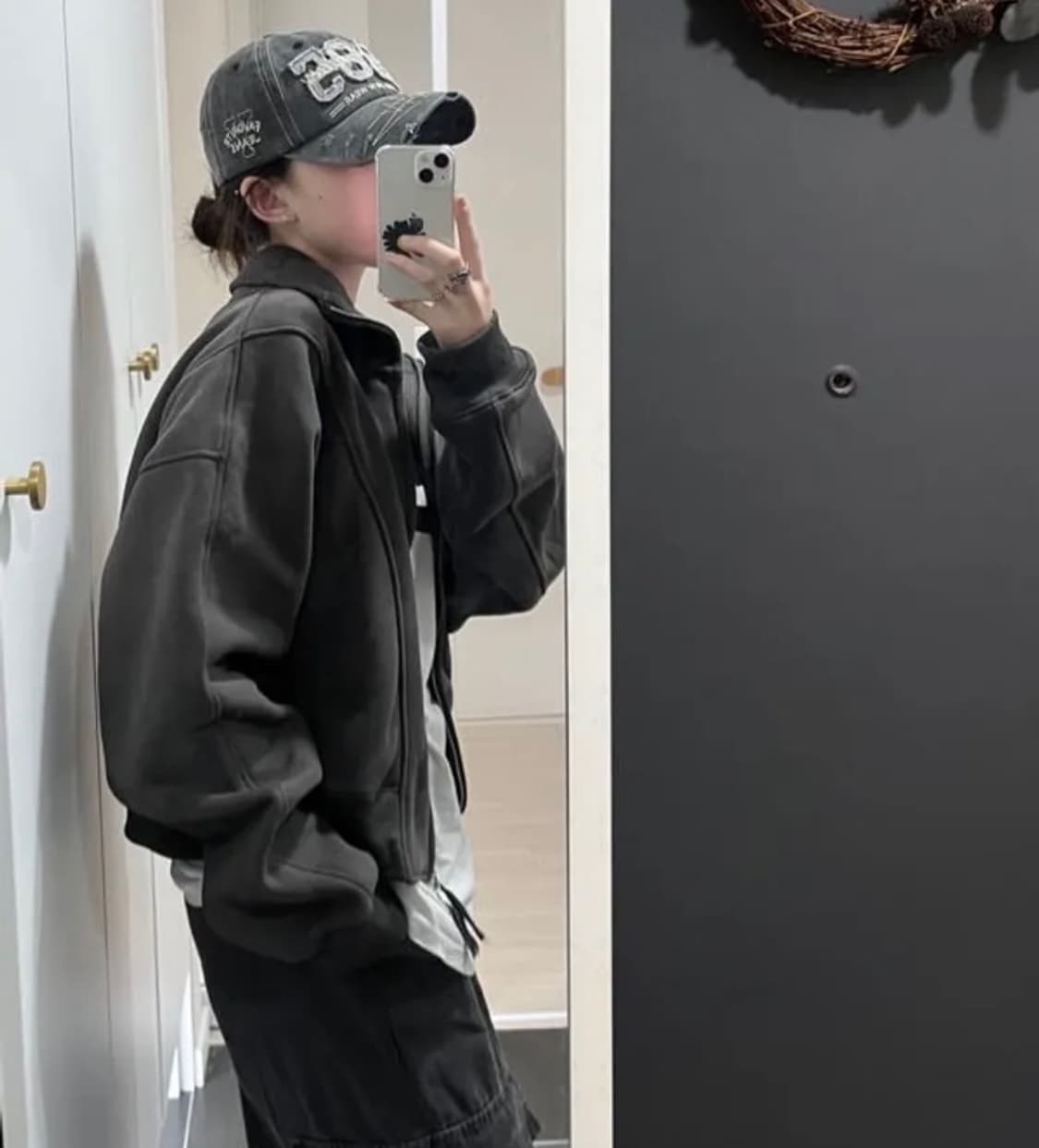 파르티멘토 우먼 라인 저지 트랙 탑 차콜 그레이  상품이미지3