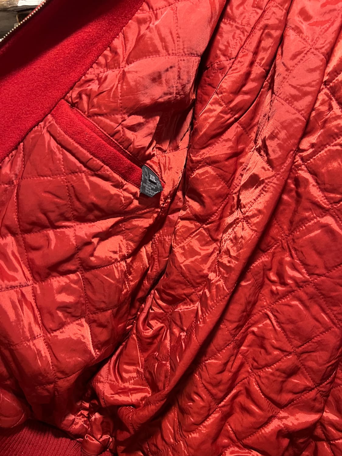 [2XL]90's USA 빈티지 OLIPHIL 유니버시티 레드 바시티자켓 상품이미지6