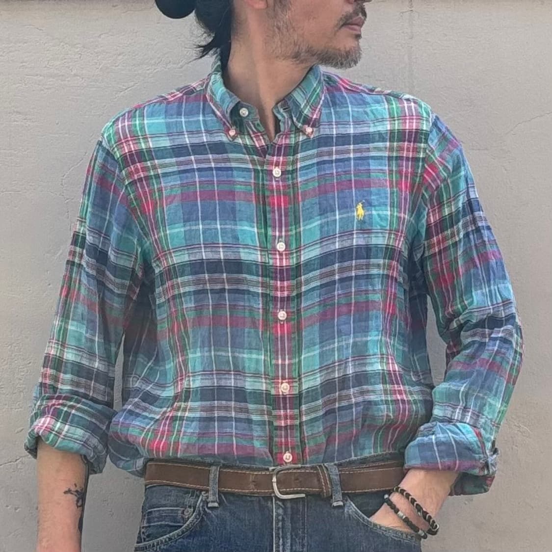 폴로 랄프로렌 린넨 체크 셔츠 상품이미지8