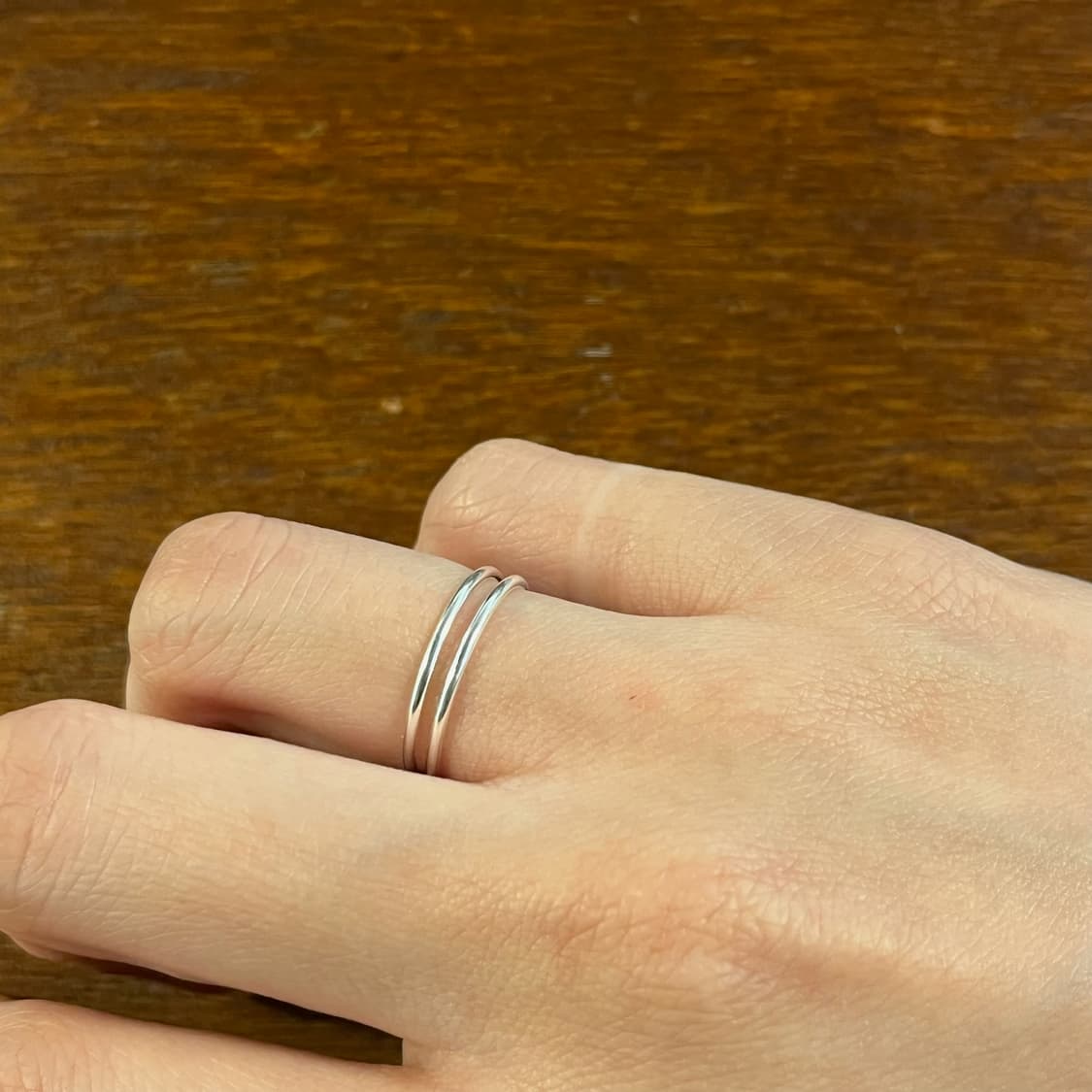 새상품 여성 오픈링 투라인 반지 은반지 실버링 상품이미지1