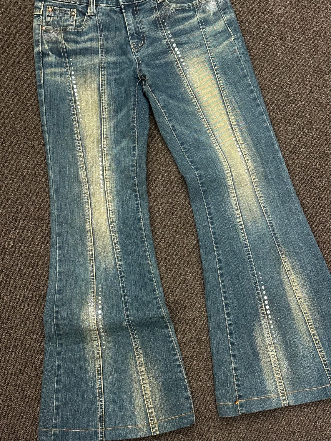 28)Jaba Jeans 빈티지 여성 비즈 디테일 부츠컷 데님팬츠 상품이미지5