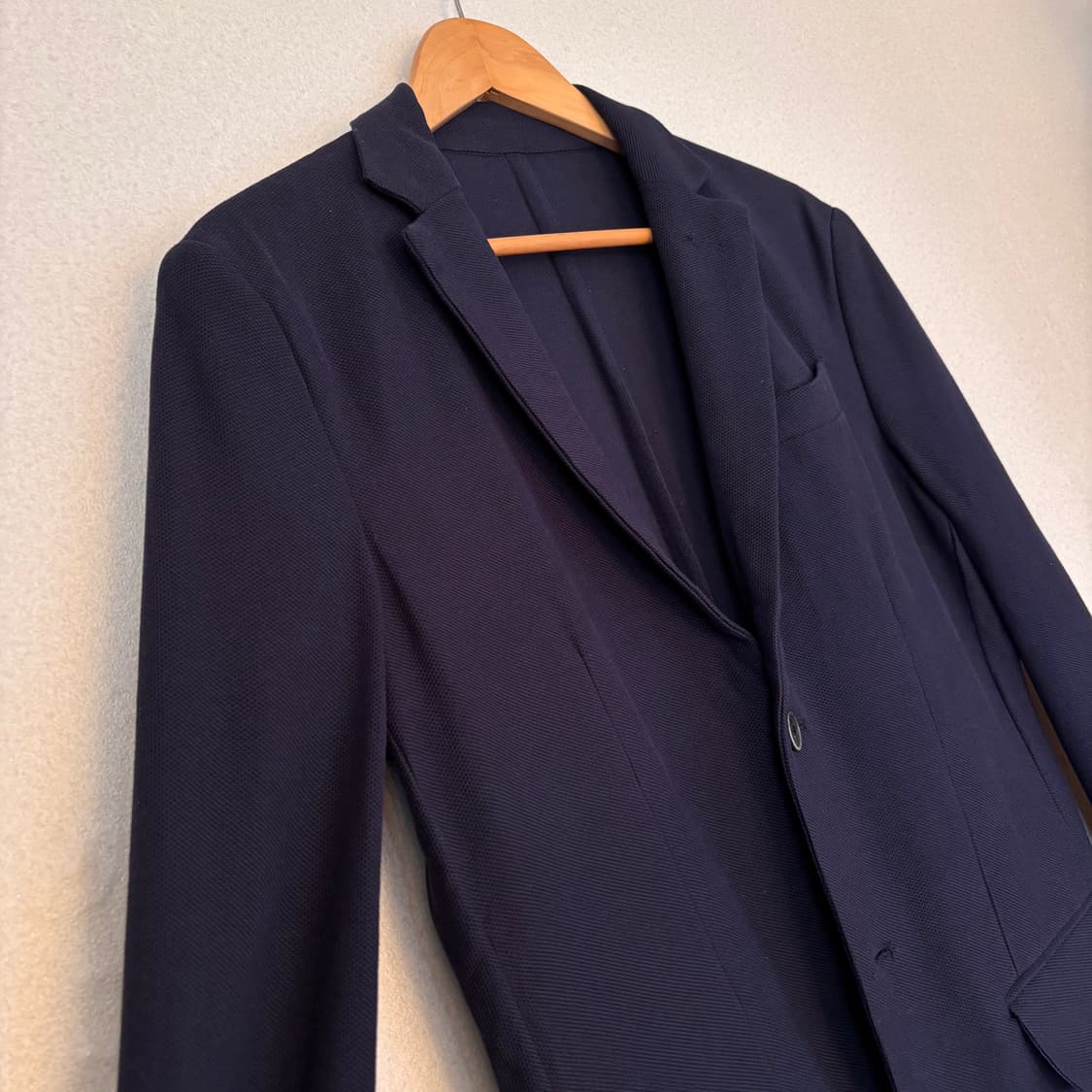 새제품급 파스코 슬림 자켓 95 네이비 스판 간절기 상품이미지3