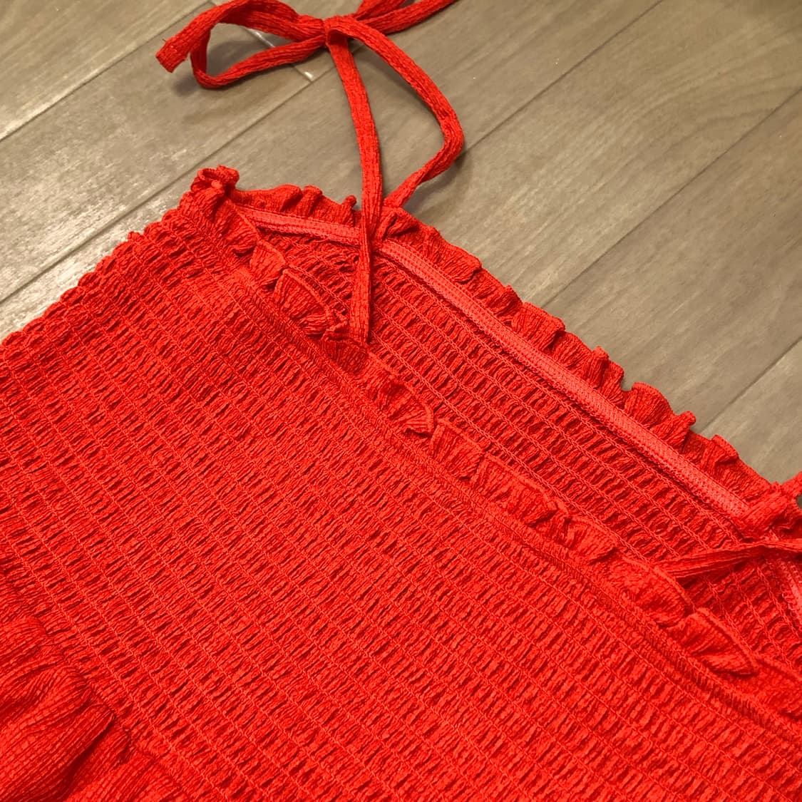 h&m 에이치앤엠 타이 스트랩 스모킹 디테일 원피스 (새상품) 상품이미지5