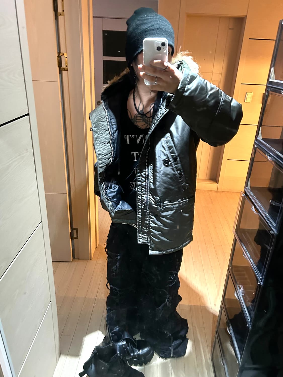 Khaki N2b Long Type Ma-1 Bomber Jacket 상품이미지4