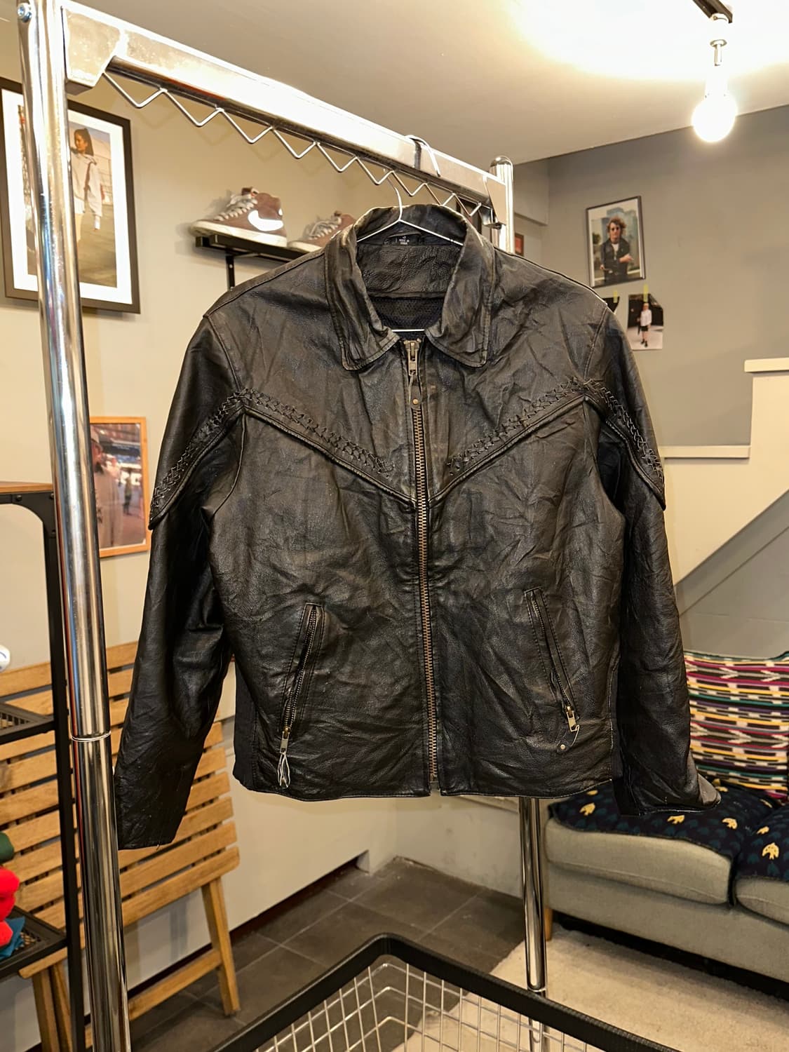 90’s American cow-leather western jacket 상품이미지4