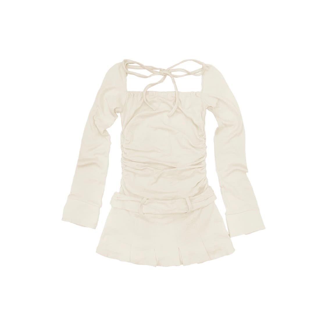 루즈슬립오버 카라 넥 미니 드레스 상품이미지2