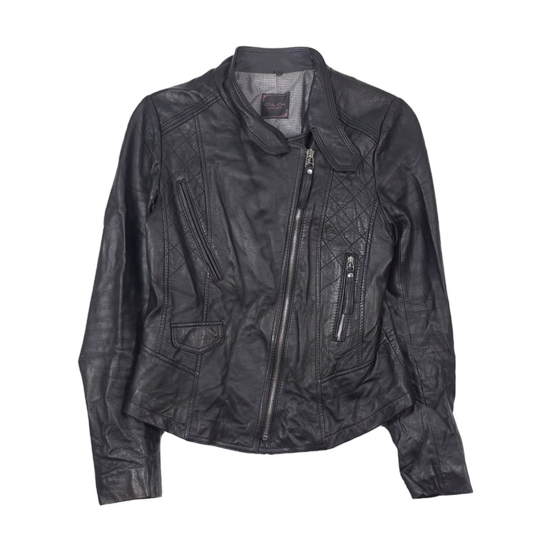 City Gee 천연 양가죽 퀼팅 라이더 자켓 66 상품이미지1