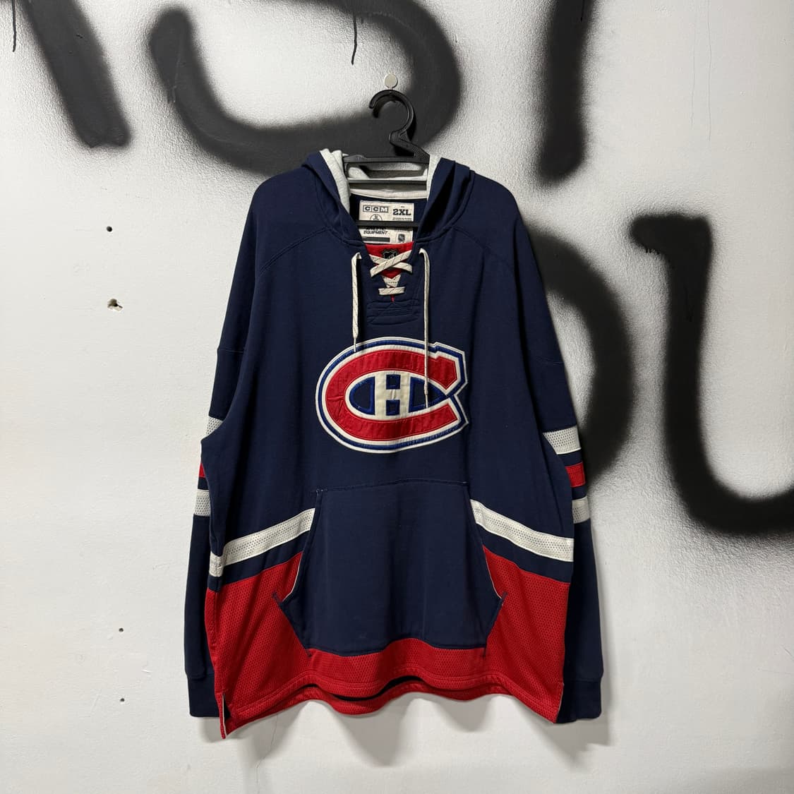 CCM x NHL 빅사이즈 100주년 기념 하키 매쉬 디테일 후디 상품이미지1