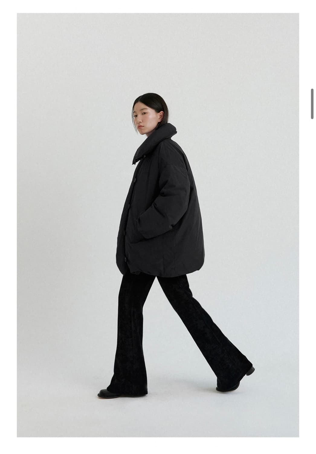 스프링크로커스 덕다운 하프코트 블랙 상품이미지3