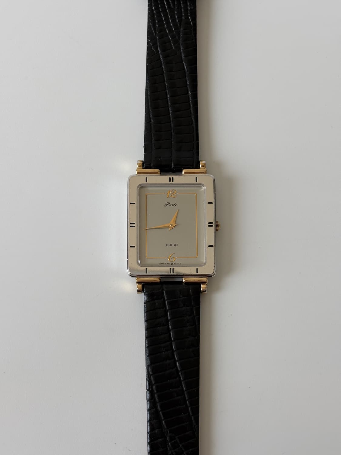 1980년대 Porte 실버 스퀘어 쿼츠 남성 상품이미지2