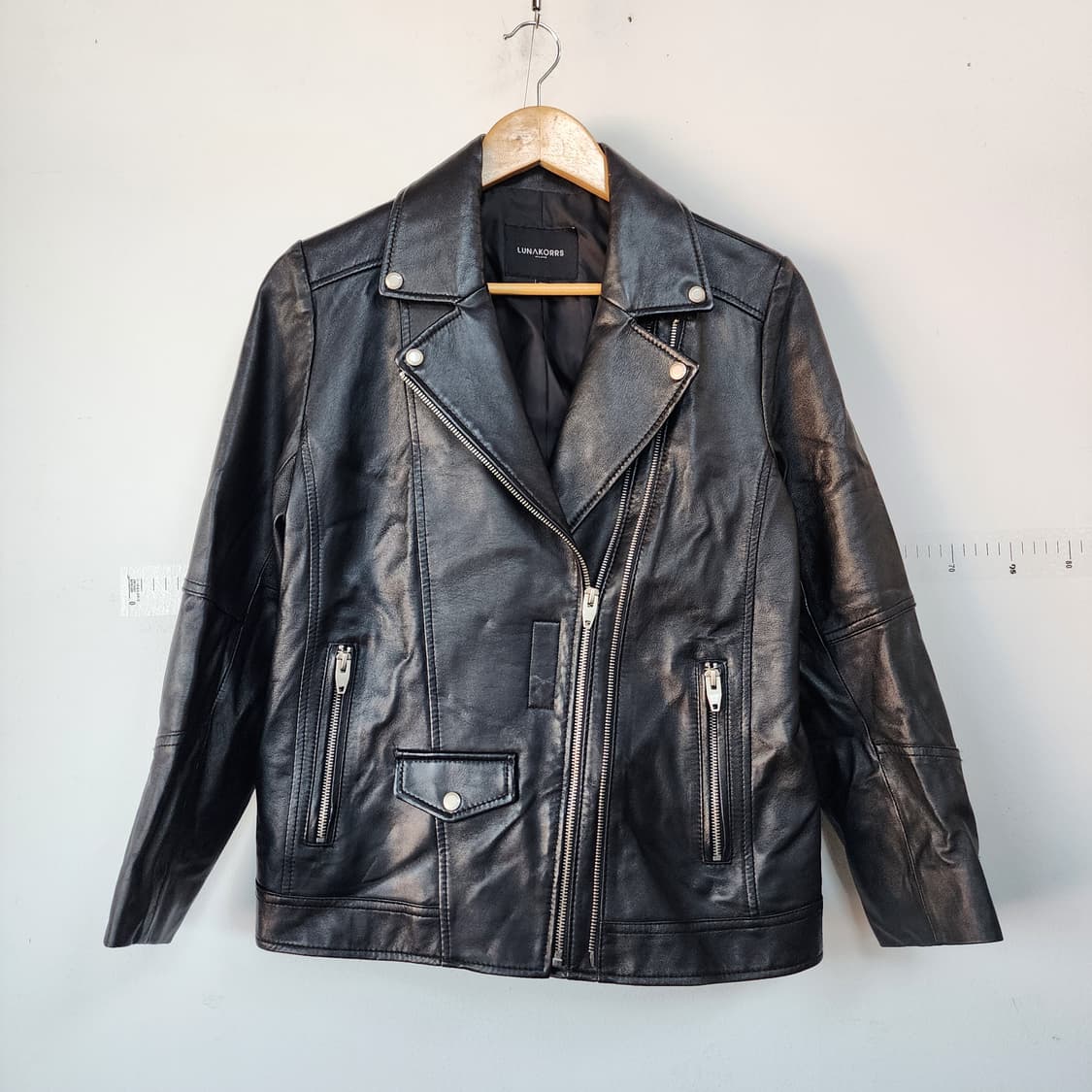 루나코어스 블랙 가죽 라이더 자켓 상품이미지1