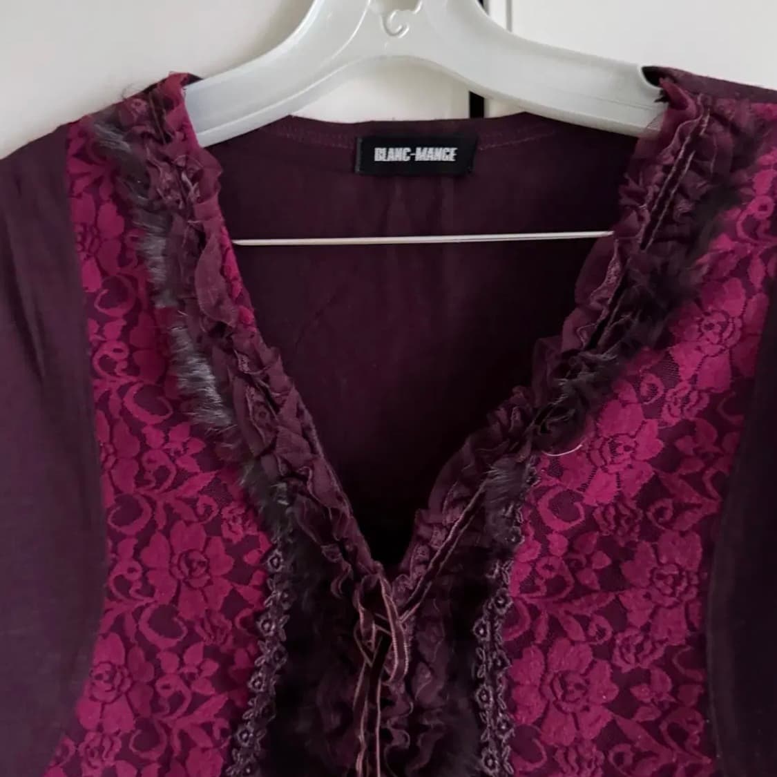 일본빈티지 그런지페어리 와인 가디건 블라우스 상품이미지4