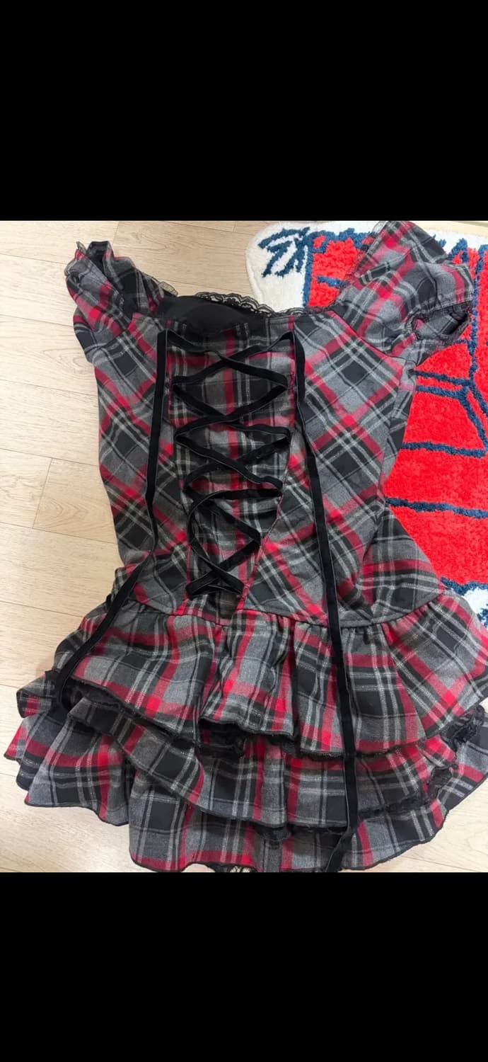 세실맥비 체크 코르셋 원피스 상품이미지1