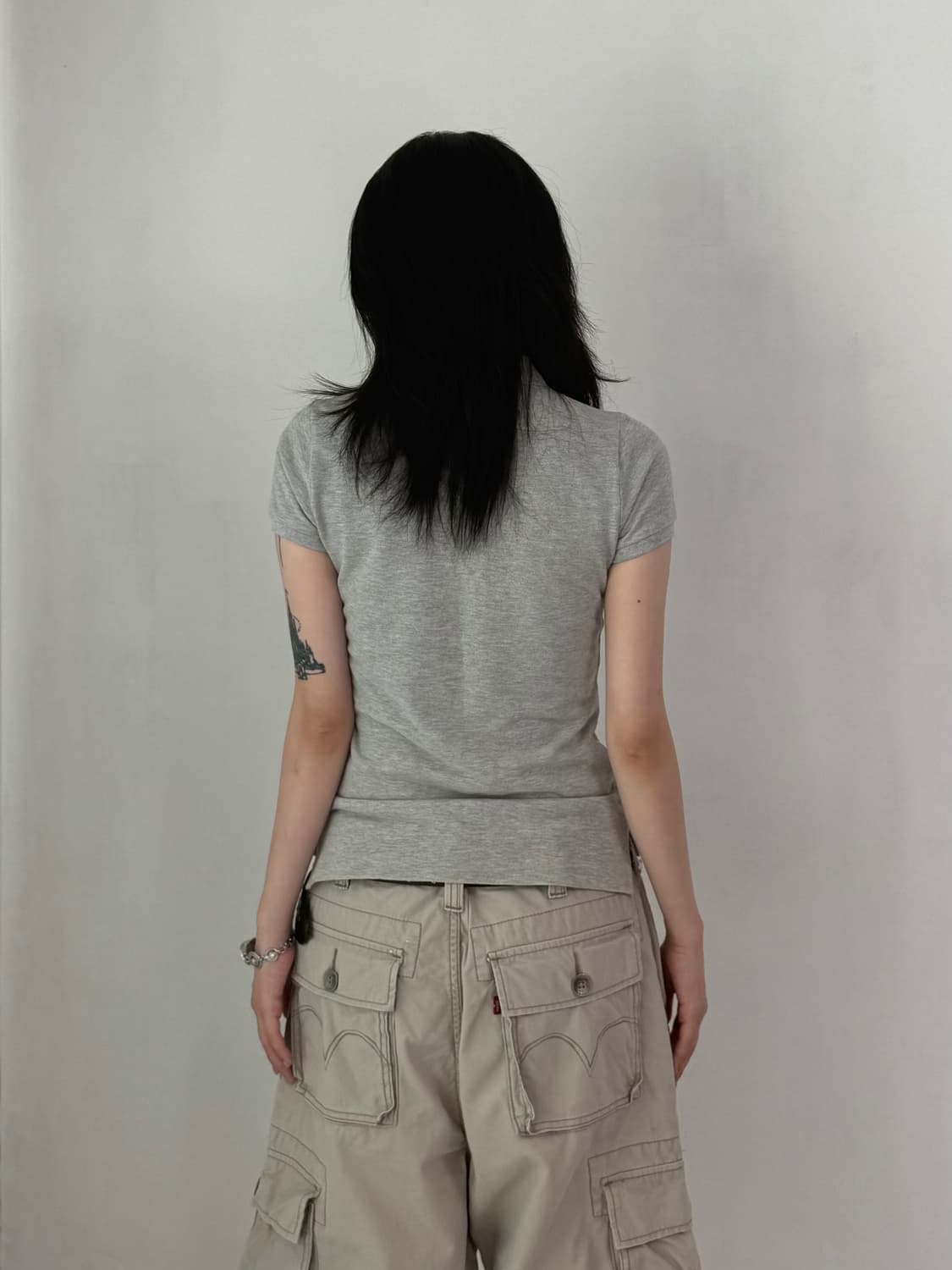 폴로 그레이 딱붙 pk 티셔츠 상품이미지3