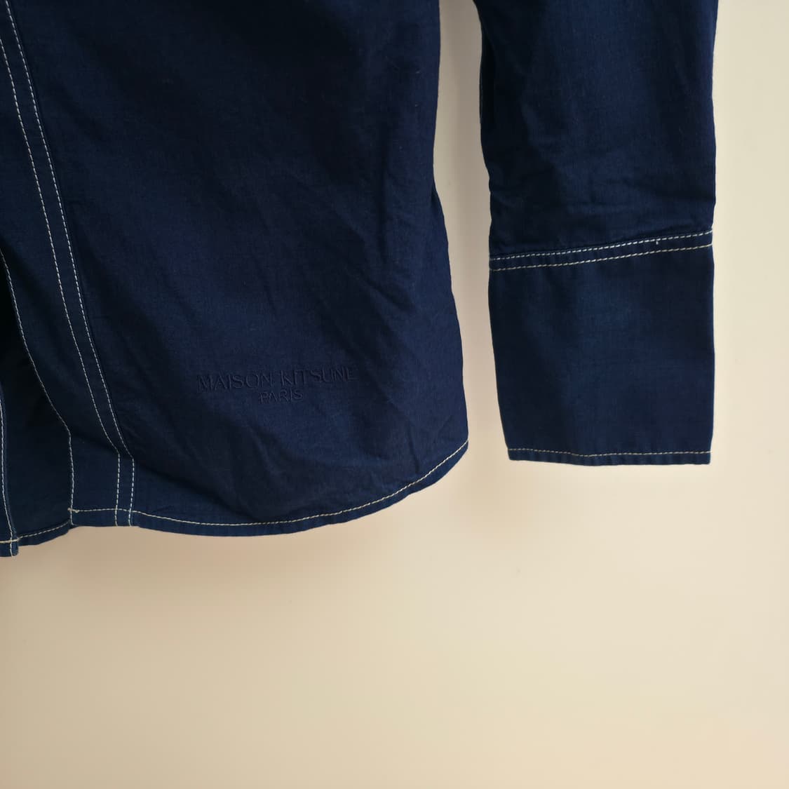 [36] 메종키츠네 스티치 네이비 셔츠 상품이미지4