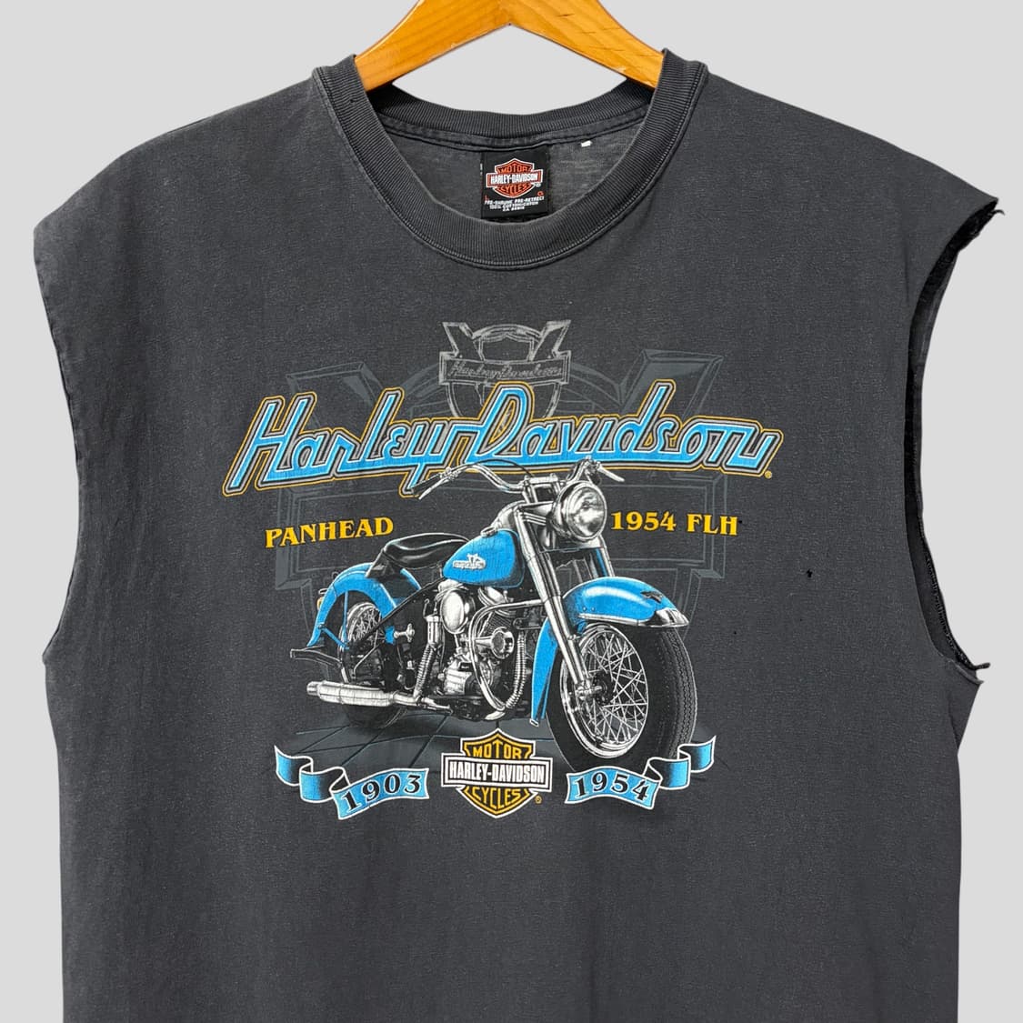(L)90s 할리데이비슨 컷팅 슬리브리스 상품이미지2