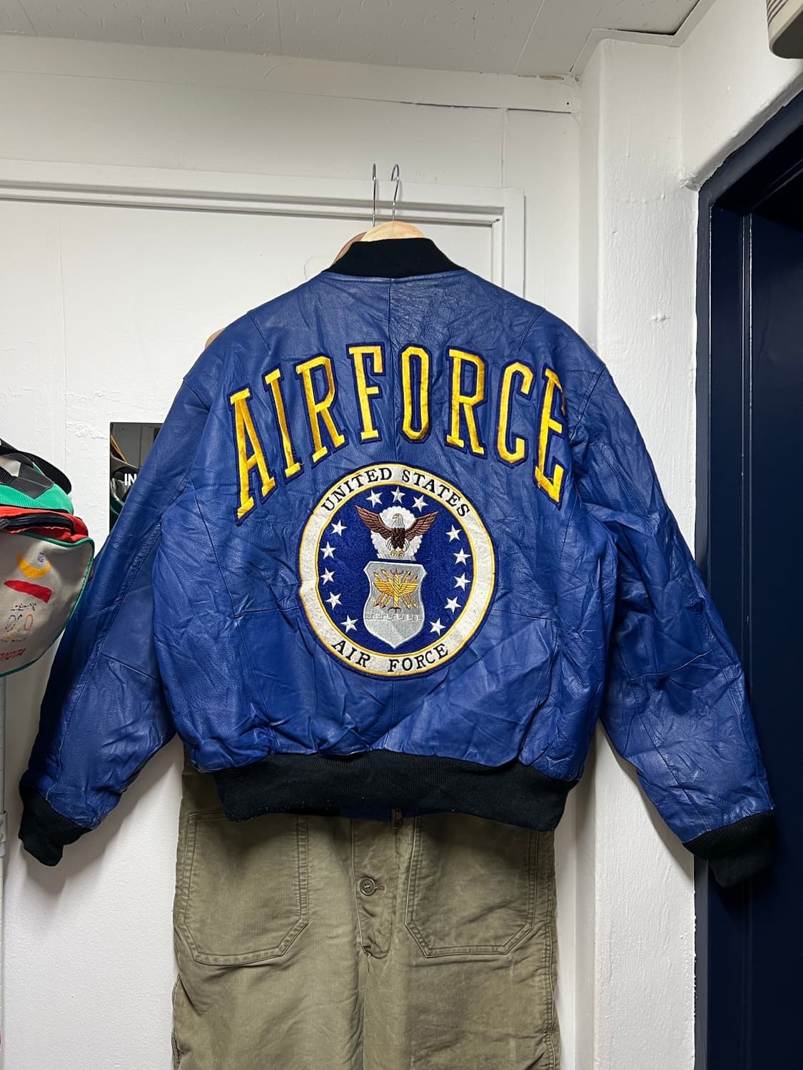 90s MICHAEL HOBAN USAF 가죽봄버자켓 상품이미지1