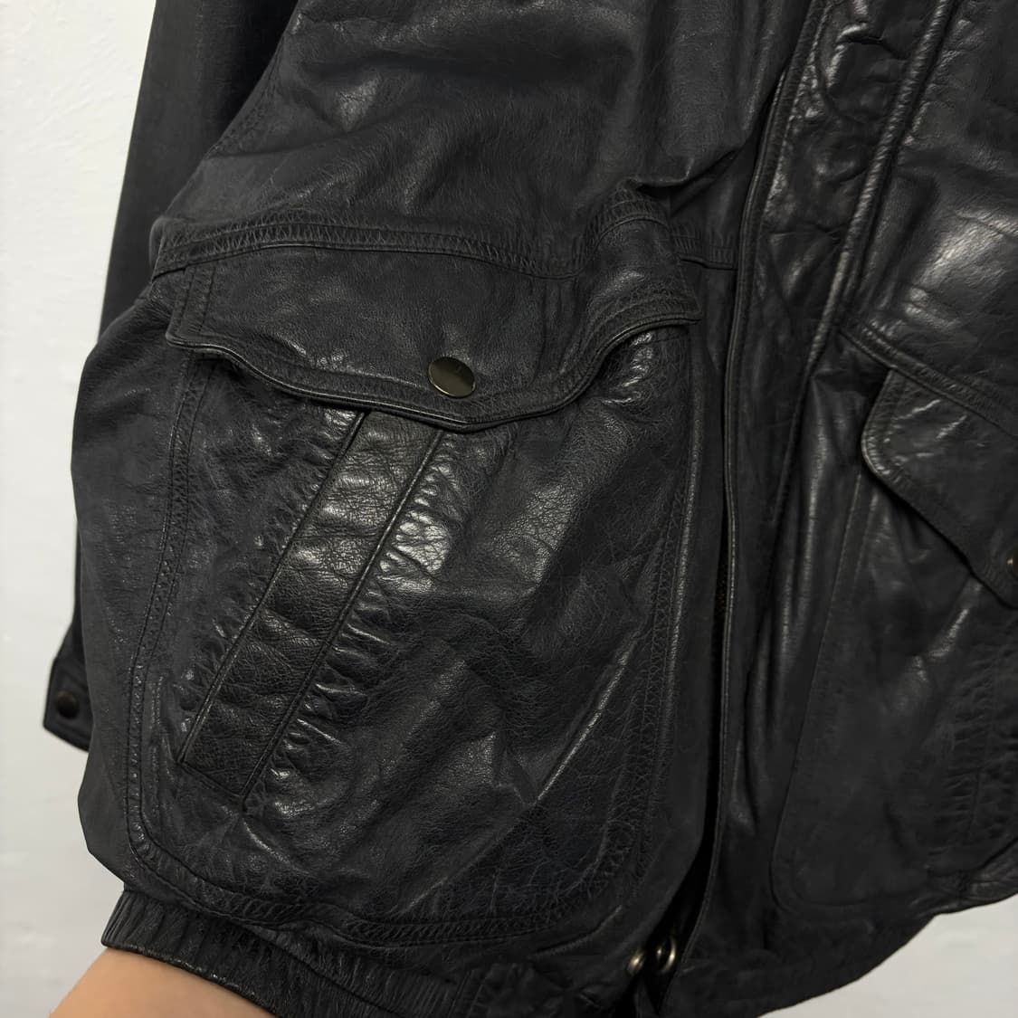 [소가죽] 빈티지 레더 자켓 35 상품이미지3