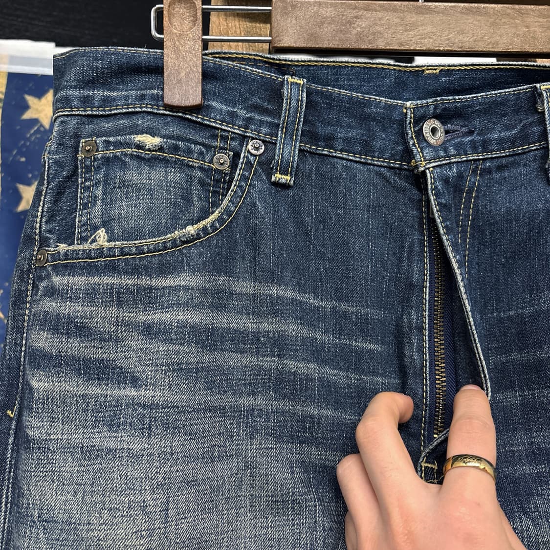 00s 리바이스 503 재팬라인 헤비워싱 데님팬츠 다크인디고 N1197 상품이미지6