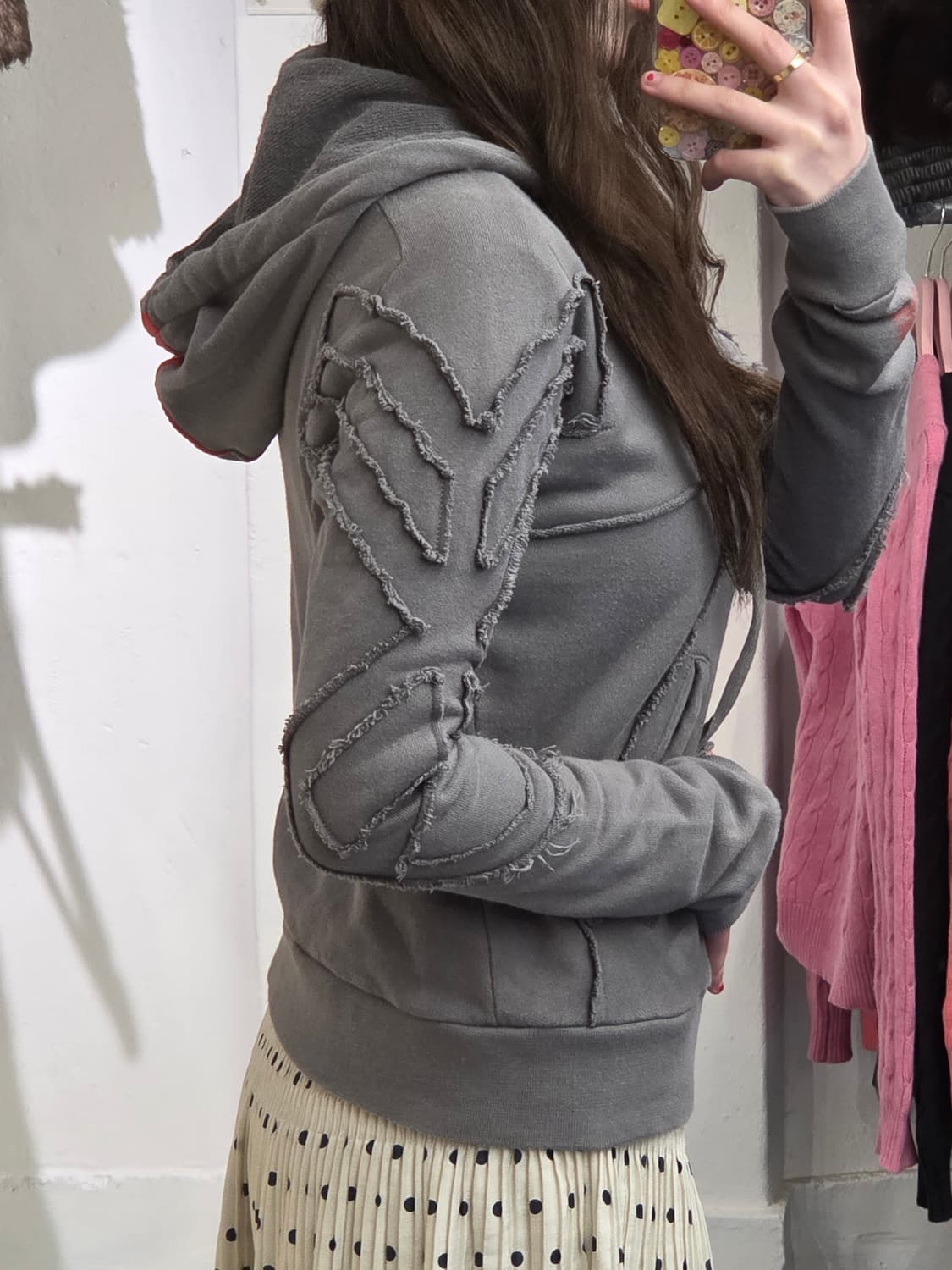 2000s 마리떼프랑소와저버 펑크 스트릿 후드집업 상품이미지4