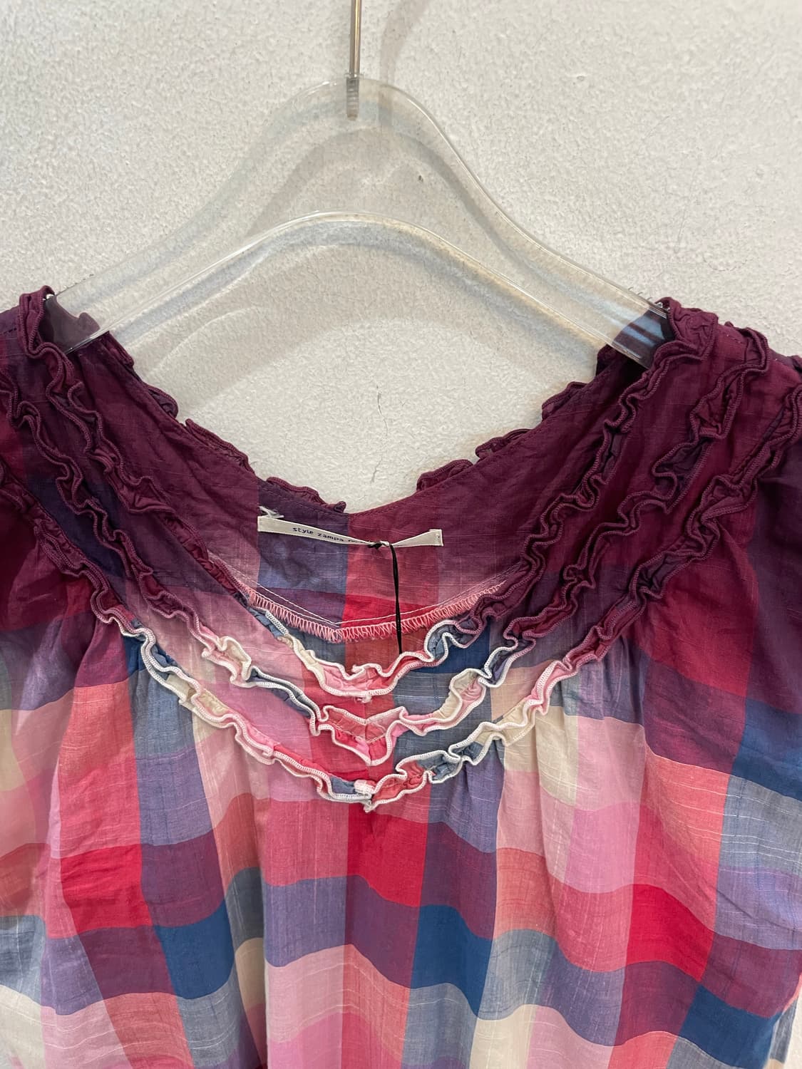 Style Zampa check blouse 상품이미지2
