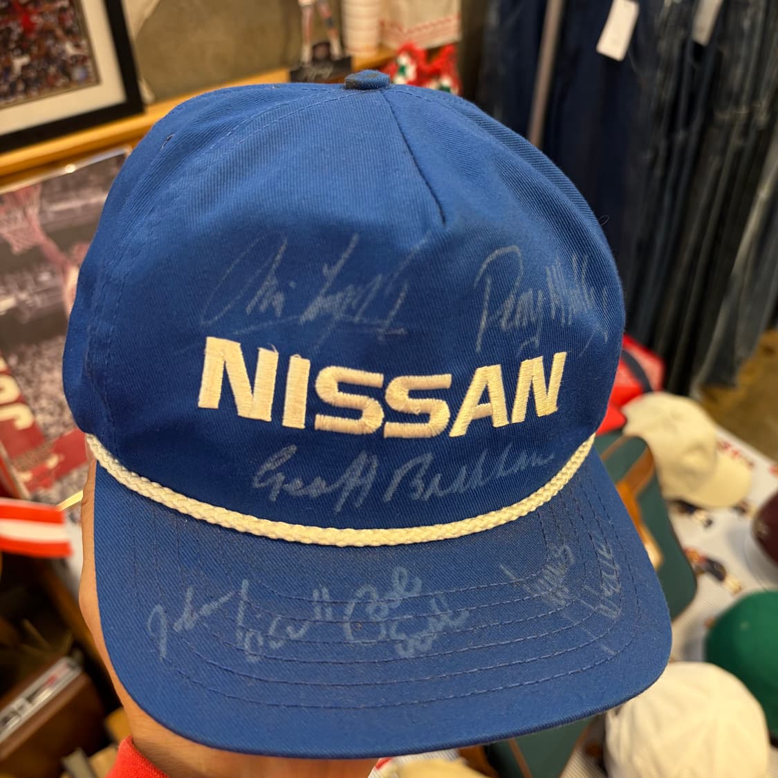 80s Made in USA 빈티지 닛산 레이싱 트러커 매쉬 볼캡 모자  상품이미지3