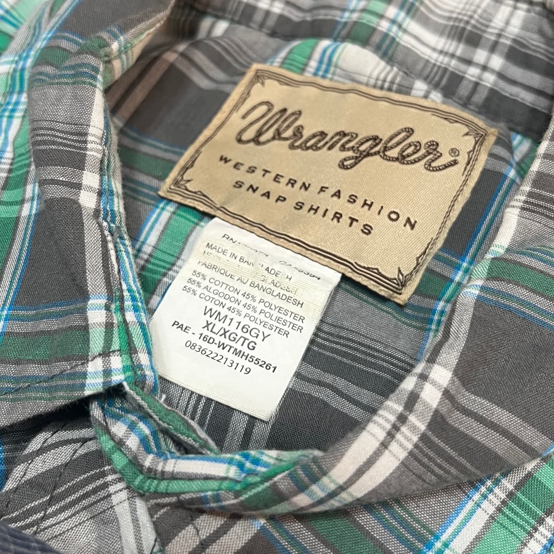 WRANGLER 랭글러 웨스턴 체크 반팔셔츠 상품이미지4