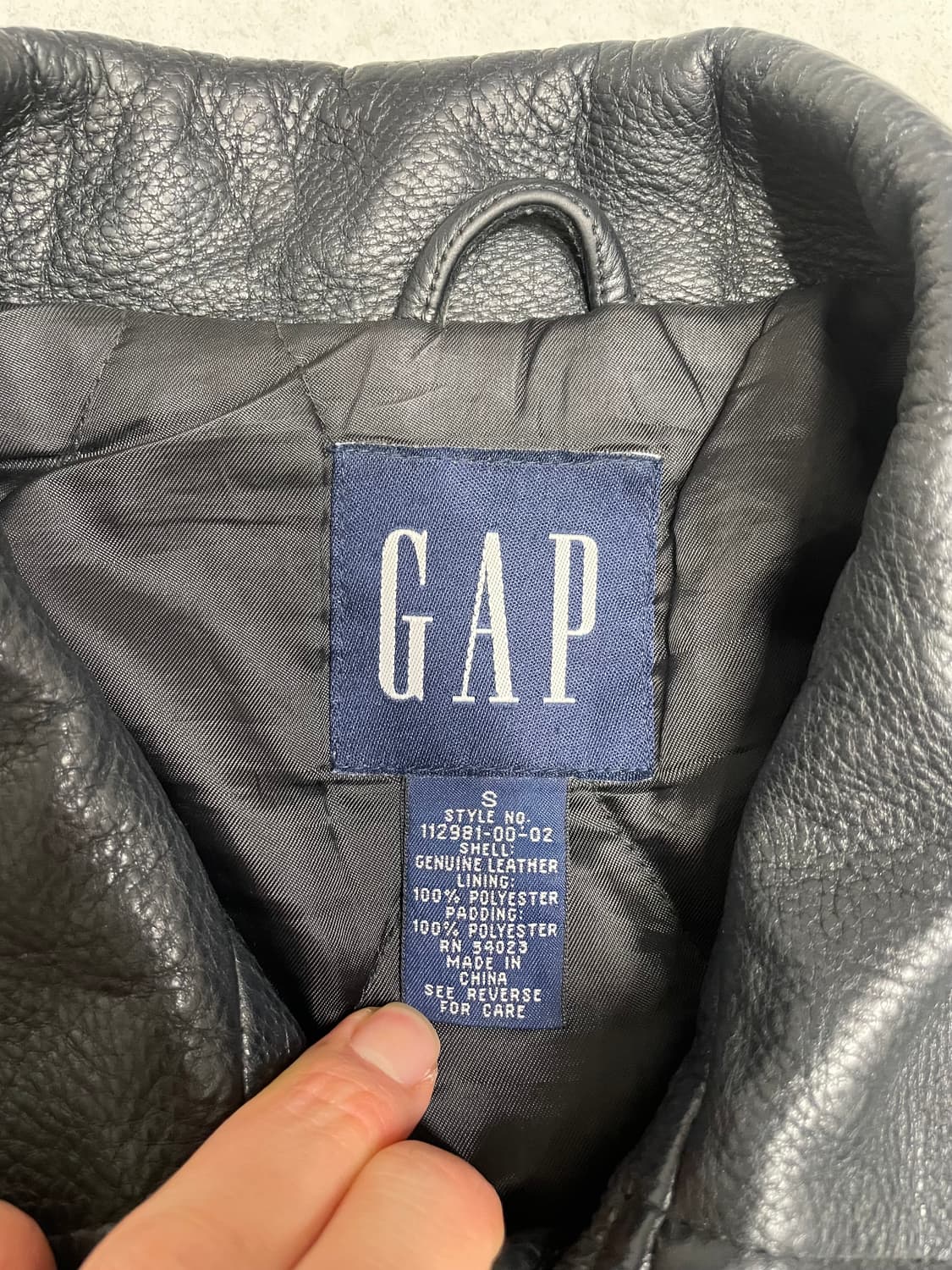 [S] 올드 갭 레더 카코트 블랙 상품이미지4