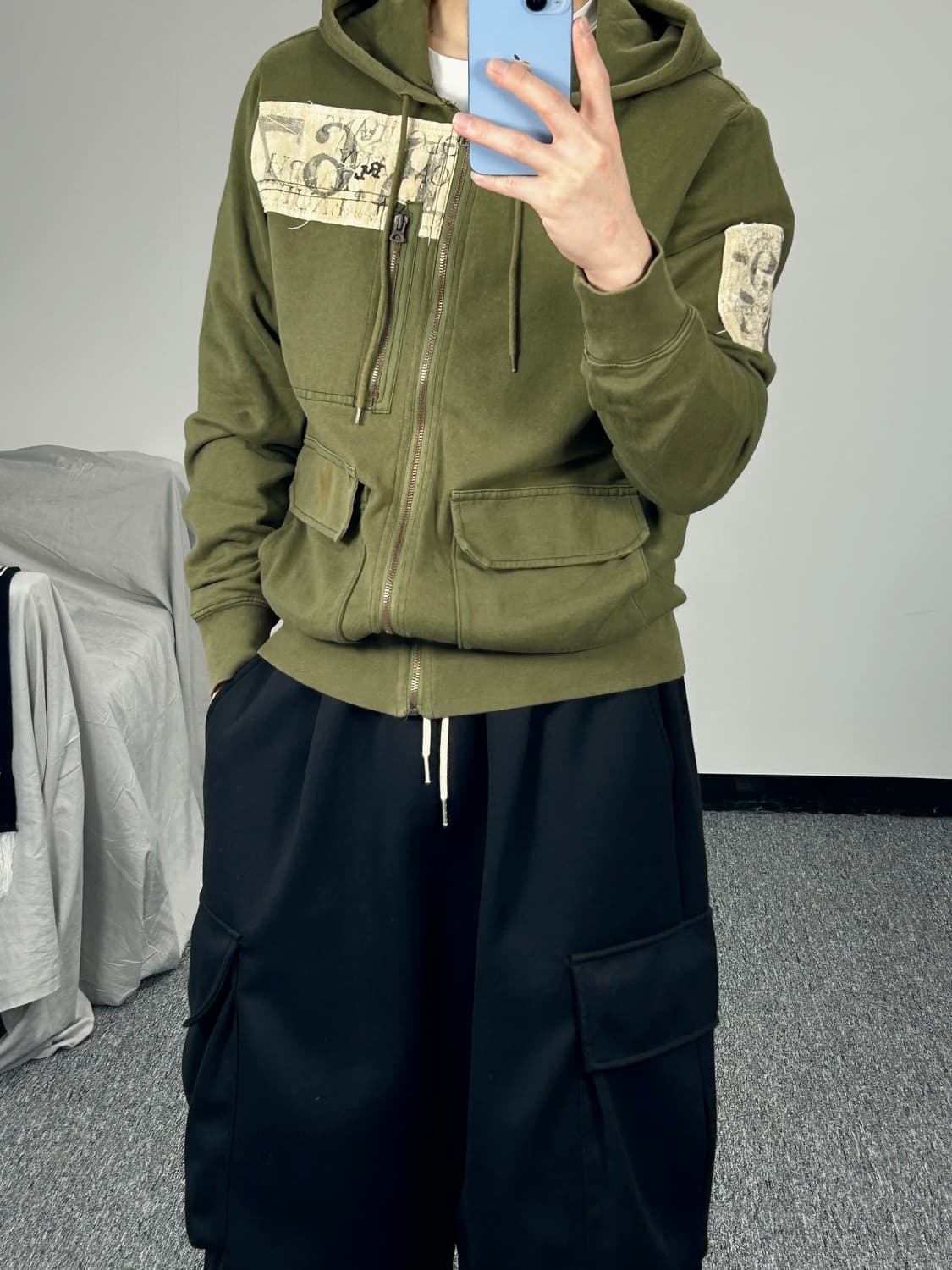 폴로 랄프로렌 진스 y2k 빈티지 카키 후드집업 M  상품이미지2